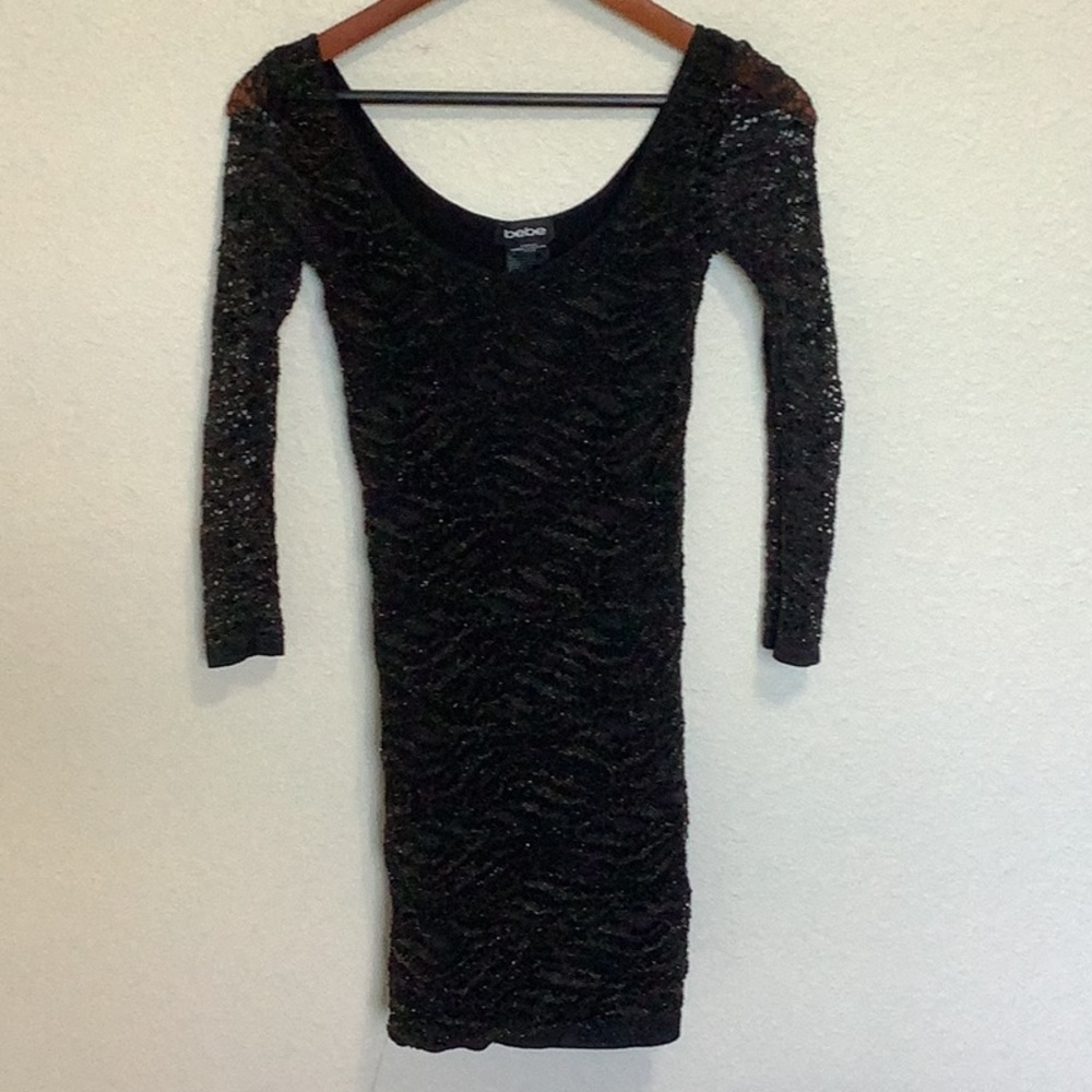 Bebe Black Lace Mini Dress